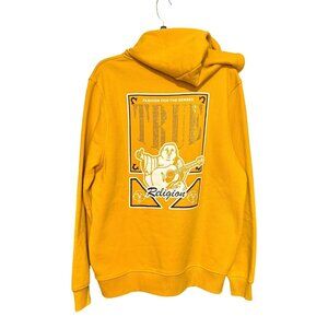 True Religion Men’s XL Mustard Yellow Buddha‎ Graphic Zip Hoodie NWT Streetwear